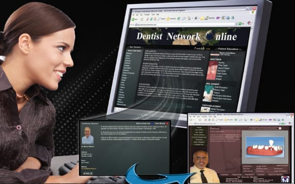 Dentist Network Online directory displayed with example dental practice pages